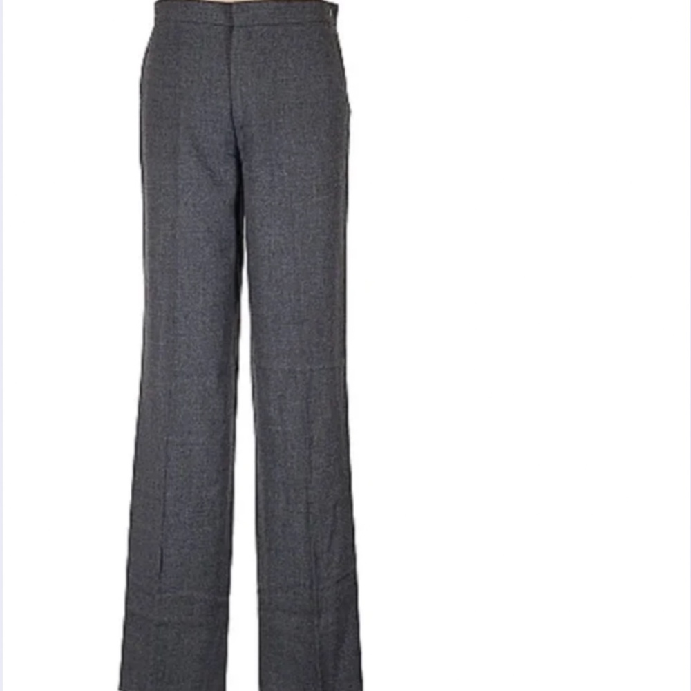 Wide Leg Dark Gray Wool Pants